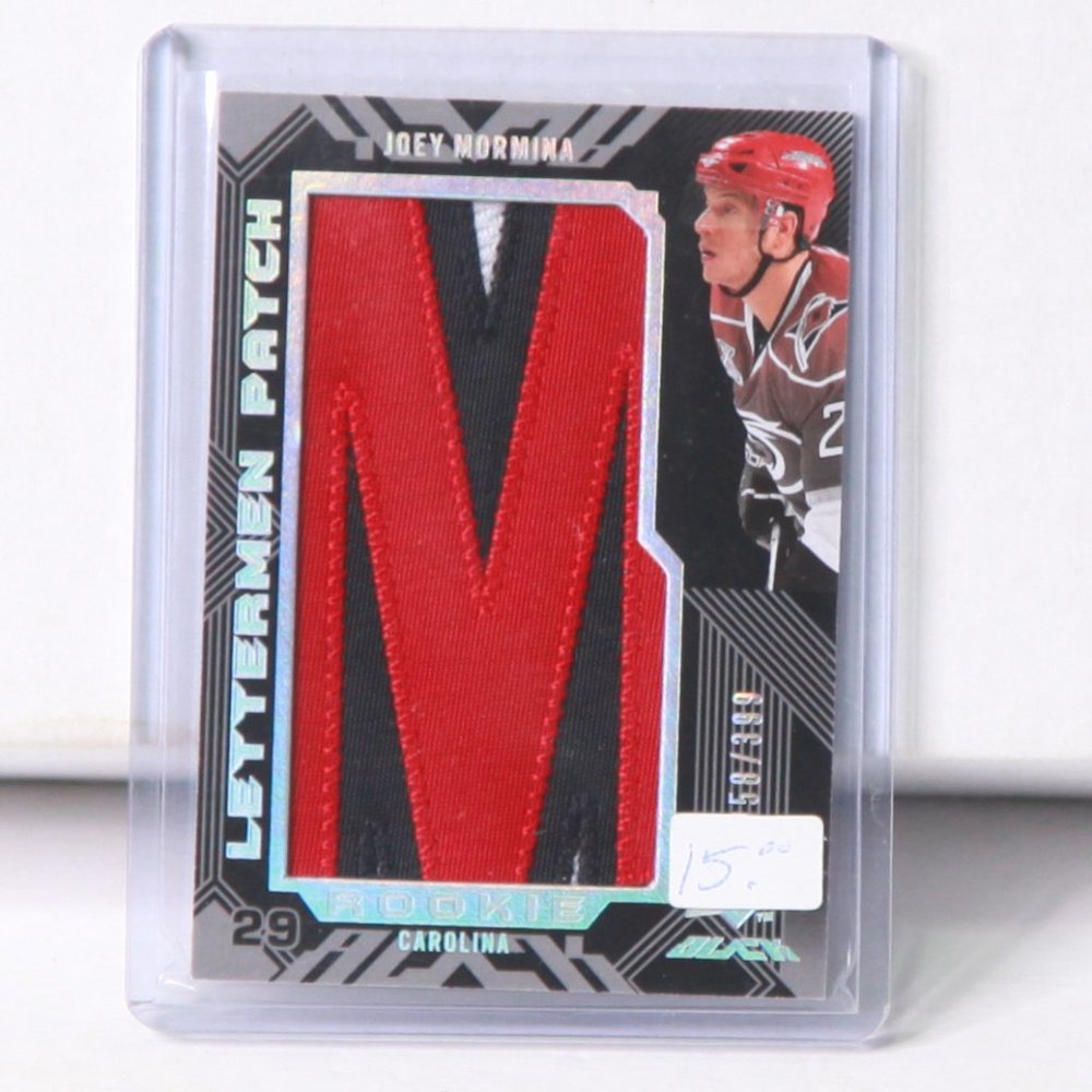 Joey Mormina UD Black Lettermen Patch Card 2008/09 Carolina Hurricanes 058/399